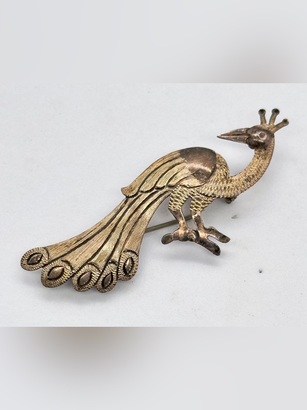 Taxco Sterling Silver Mexico Peacock Brooch Pin Bird Figural Eagle 3 4.5 Grams